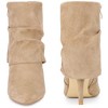 BLISSFUL STEP Women's Pointed Toe Stiletto Heel Fold Over Slouch Ankle Boots - 2 of 3