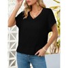 Coolmee Womens V Neck Summer Pullover Sweater Vests Cap Sleeve Tops Casual Loose Fit Lightweight Knit Vest Tops - 2 of 4