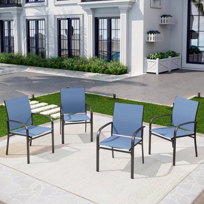 Captiva Designs Outdoor Patio Sling Fixed Dining Chairs