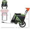 Gulches Pet Strollers: Green 2-in-1 Foldable Bike Trailer & Stroller for Medium Dogs - 4 of 4