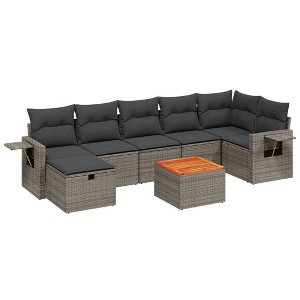 vidaXL Garden Sofa Set Grey, Dark Grey - 1 of 4