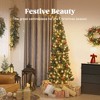 7 ft Prelit Bent Top Christmas Tree, Whimsical Xmas Tree Slim High Mountain Fir with 300 LEDs and Metal Stand - 4 of 4
