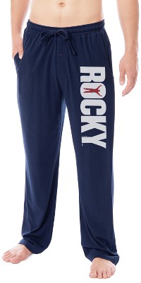 Rocky Mens' Balboa Movie Film Title Logo Character Sleep Pajama Pants  (small) Blue : Target