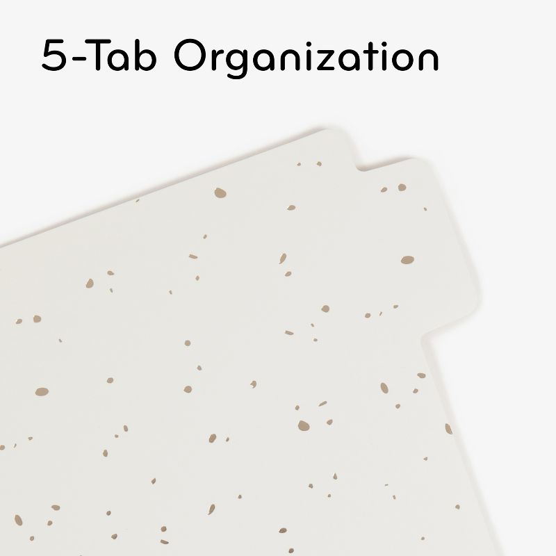 U Brands 5 Tab Paper Dividers Sophisticated Speckle, 5 of 11