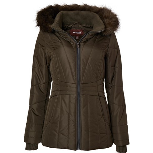 Faux fur trim down puffer online coat