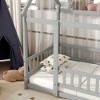 NicBex Twin/Full Size House Bed Frame,Toddler Floor Platform Bed with Roof Frame and Guardrails,Montessori Floor Bed for Kids,Adults,Teens - 4 of 4