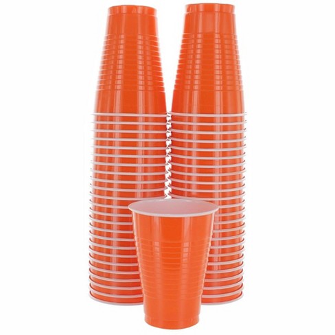 Sparksettings Orange Disposable Plastic Cups 12oz, 50 Pack : Target