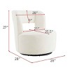 Swivel Barrel Chair with Teddy Fabric, Round Accent Chair with 360° Base for Living Room, Polywood Chair with Polyester Cushion-Coolbibila - 4 of 4