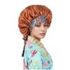 Anna-Kaci Women Silk Bonnet for Sleeping Satin Lined Hair Bonnet with Floral Tie Band for Curly Hair Protection - 3 of 4