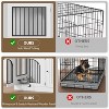 37" Wooden Dog Crate Furniture, Indoor Dog Kennel with Storage & Feeding Bowls, End Table Dog House for Small to Medium-Large Dogs, White - 3 of 4