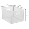 Perforated Metal Storage Bin with Handles for Pantry - Set of 4 - White - 3 of 4