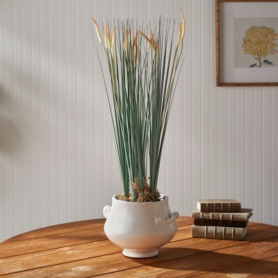 Rustic Multicolor Faux Pampas Grass Potted Plant