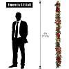 COZONY 9-Foot Pre-Lit Christmas Garland with Ornaments, Battery Operated LED Holiday Garland with Timer for Mantle Stairs Indoor Outdoor Decor - 2 of 4