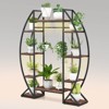 Costway 63” Tall 10-Tier Indoor Plant Stand with Grow Lights for Multiple Plants Balcony Brown/Coffee - 2 of 4