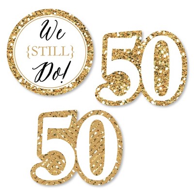 Big Dot of Happiness We Still Do - 50th Wedding Anniversary - DIY Shaped Party Cut-Outs - 24 Count