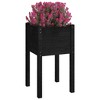 vidaXL Black Garden Planter 40 x 40 x 70 cm Solid Pine Wood - 3 of 4