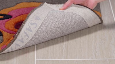 Handmade Tufted Grey/Blue Wool and Viscose Rectangular Rug