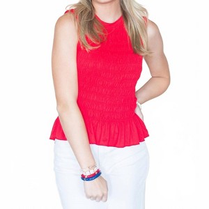 Women's All American Flare Sleeveless Peplum Top - AnnieWear - 1 of 4