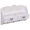 Aghana Digitals Vintage White Wall-Mounted Coat Rack with 3 Hooks & 2 Drawers, Solid - 4 of 4