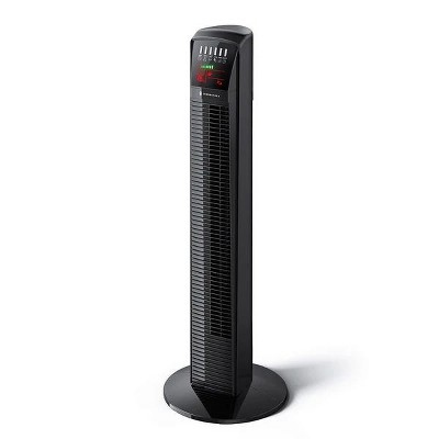 TaoTronics 35/36" Tower Fan Smart LED Display Panel Portable Fans 12H Timer 65°Oscillating Floor Fan with Remote & 3-Speed & 9-Mode,Black