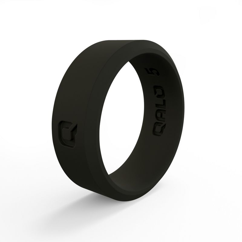 Qalo Standard Women's Black Modern Silicone Ring, 1 of 6