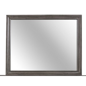HomeStock Modern Seville Mirror in Grey Finish – Sleek Wooden Trim Mirror for Bedroom or Dressing Space - 1 of 4