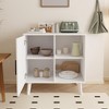 Sideboard Buffet Kitchen Storage Cabinet, Accent Cabinet with Solid Wood Feet for Decorated Doors, Dining Room, Hallway - 2 of 4