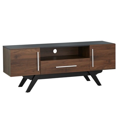 Ashfield Mid-Century Modern TV Stand for TVs up to 64" Walnut/Black - Buylateral