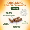 Organic Ceylon Cinnamon Capsules 1800mg Highest Potency Blood Sugar Support - 60 Capsules By Nature's Choice - 3 of 4