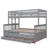 Twin-Over-Full Bunk Bed with Twin size Trundle , Separable Bunk Bed with Drawers for Bedroom - Espresso - 4 of 4