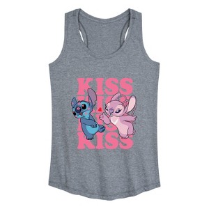 Women's - Lilo and Stitch - Kiss Graphic Racerback Tank - 1 of 4