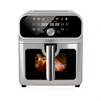 WHALL® 6QT Air Fryer, 8-in-1 Electric Hot Oven with Digital LED Touchscreen, Visible Window, New, Stainless Steel
