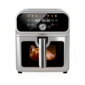 WHALL® 6QT Air Fryer, 8-in-1 Electric Hot Oven with Digital LED Touchscreen, Visible Window, New, Stainless Steel - 1 of 4