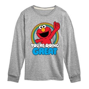 Boys' - Sesame Street - Elmo Youre Doing Great-Toddler and Youth Long Sleeve T-Shirt Long Sleeve Graphic T-Shirt - 1 of 3