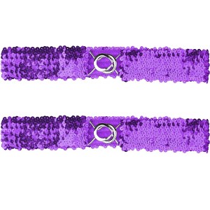 INSPIRE CHIC Women's Skinny Elastic Sequins Decor Stretchy Waist Belts for Dresses 2 Pcs 25.19" - 1 of 4