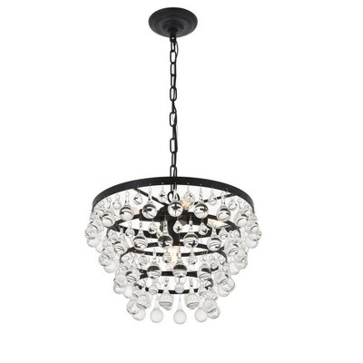 Kora 5-Light Black Glass Bowl Pendant