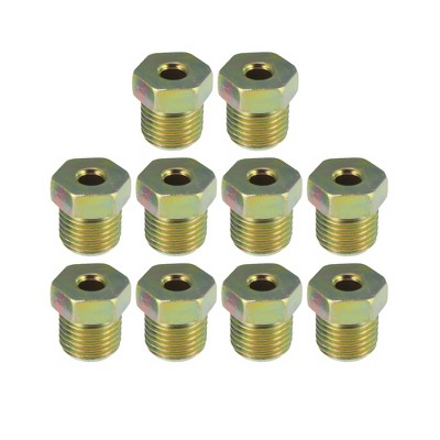 Unique Bargains 10 Pcs 1/2 Inch-20 Threads Brake Line Nut Fittings for 5/16" Steel Brake Line Tubing for Car