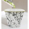Home Mart Goods 10" Tall White Marble Look Plastic 1.7 Gallon Trash Can Wastebasket - Set of 2 - 3 of 4