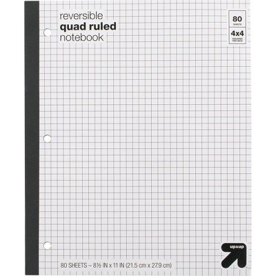 Reversible Quad Ruled Composition Notebook 8.5&#34; x 11&#34; 80 Sheets - up &#38; up&#8482;