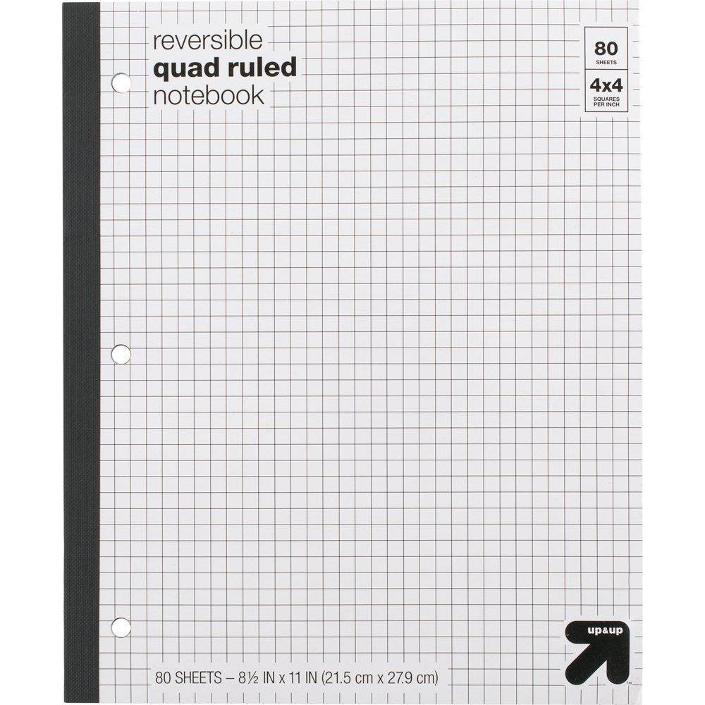 Photos - Notebook Reversible Quad Ruled Composition  8.5" x 11" 80 Sheets - up & up™