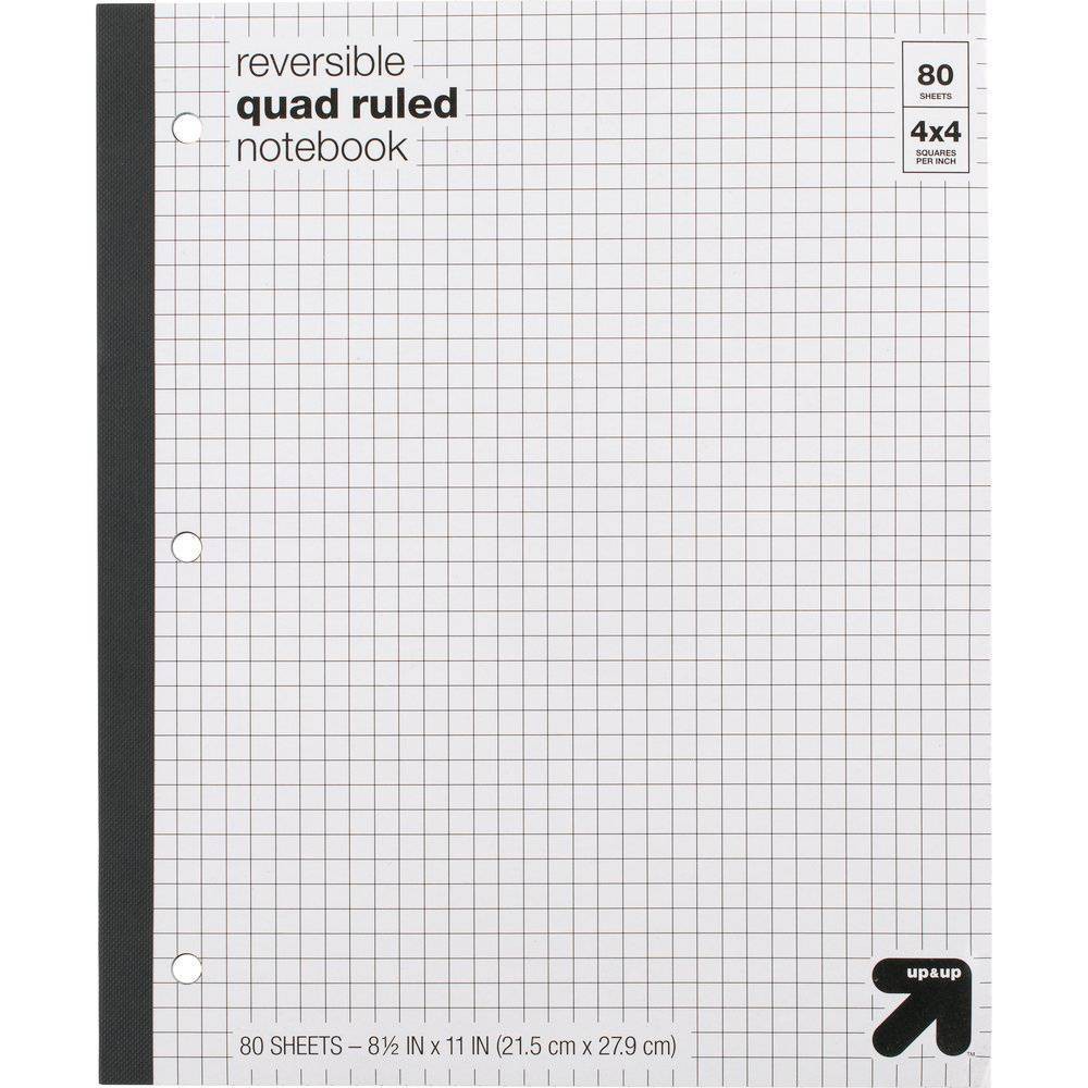 Reversible Quad Ruled Composition Notebook 8.5" x 11" 80 Sheets - up & up