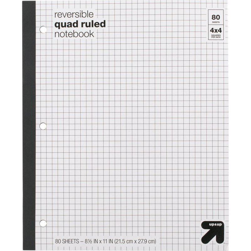 Reversible Quad Ruled Composition Notebook 8.5&#34; x 11&#34; 80 Sheets - up &#38; up&#8482;, 1 of 9