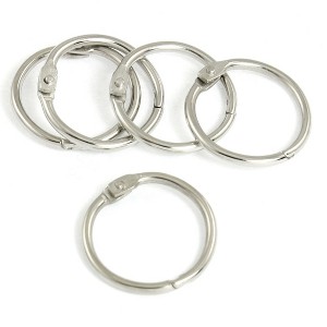Unique Bargains Metal Clip Closure Key Chain Keyring 2.5cm Dia 5 Pcs Silver Tone - 1 of 4