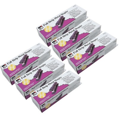 CLI Charles Leonard Full Strip Economy Metal Stapler 30 Sheet Capacity Black Pack of 6 (CHL82210-6)