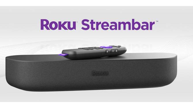 Roku Streambar 4K/HD/HDR Streaming Media Player &#38; Premium Audio, All In One with Roku Voice Remote, 2 of 10, play video