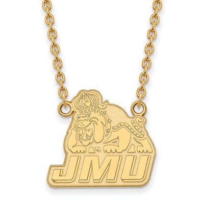Black Bow Jewelry 10k Yellow Gold James Madison Dukes NCAA Necklace 18 Inch