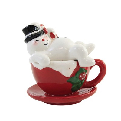 Tabletop 3.0" Snowman  In Cup Salt/Pepper Christmas Hot Chocolate Ganz  -  Salt And Pepper Shakers