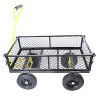 DOMETOUR (Black +Yellow Solid Wheels Wagon Cart) Solid Wheels Tools Cart Wagon Cart Garden Trucks Make It Easier To Transport Firewood - 2 of 4