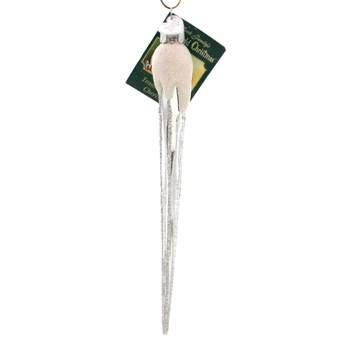 Old World Christmas Prism Icicle  -  6 Inches -  Frozen Tears  -  34038 Silver  -  Glass  -