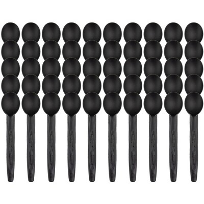Jaya 6.5" Compostable Spoons Bulk Black - Pack of 50